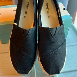 Toms Black Espadrilles Slip-On Canvas Shoes